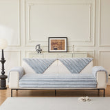 Non-Slip Sofa Cover – Pinstripe Knit – Sky Mist
