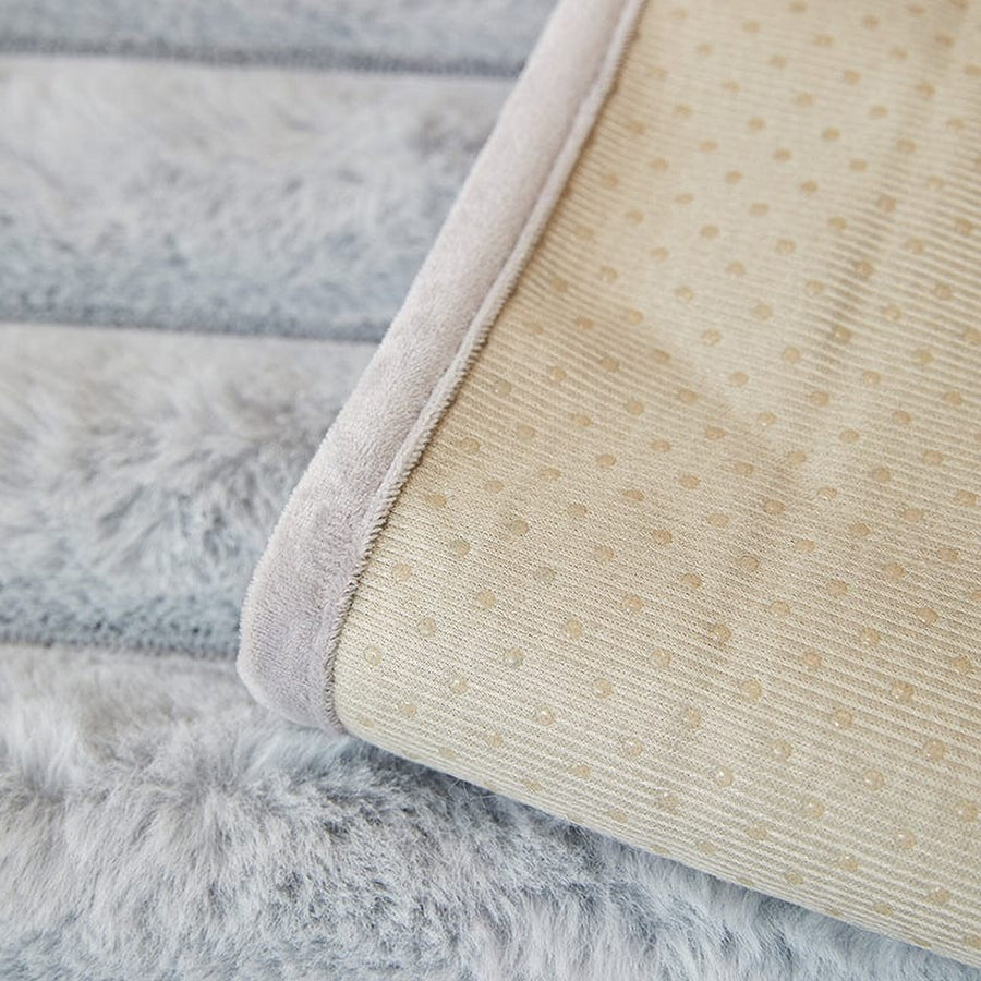 Non-Slip Sofa Cover – Pinstripe Knit – Sky Mist