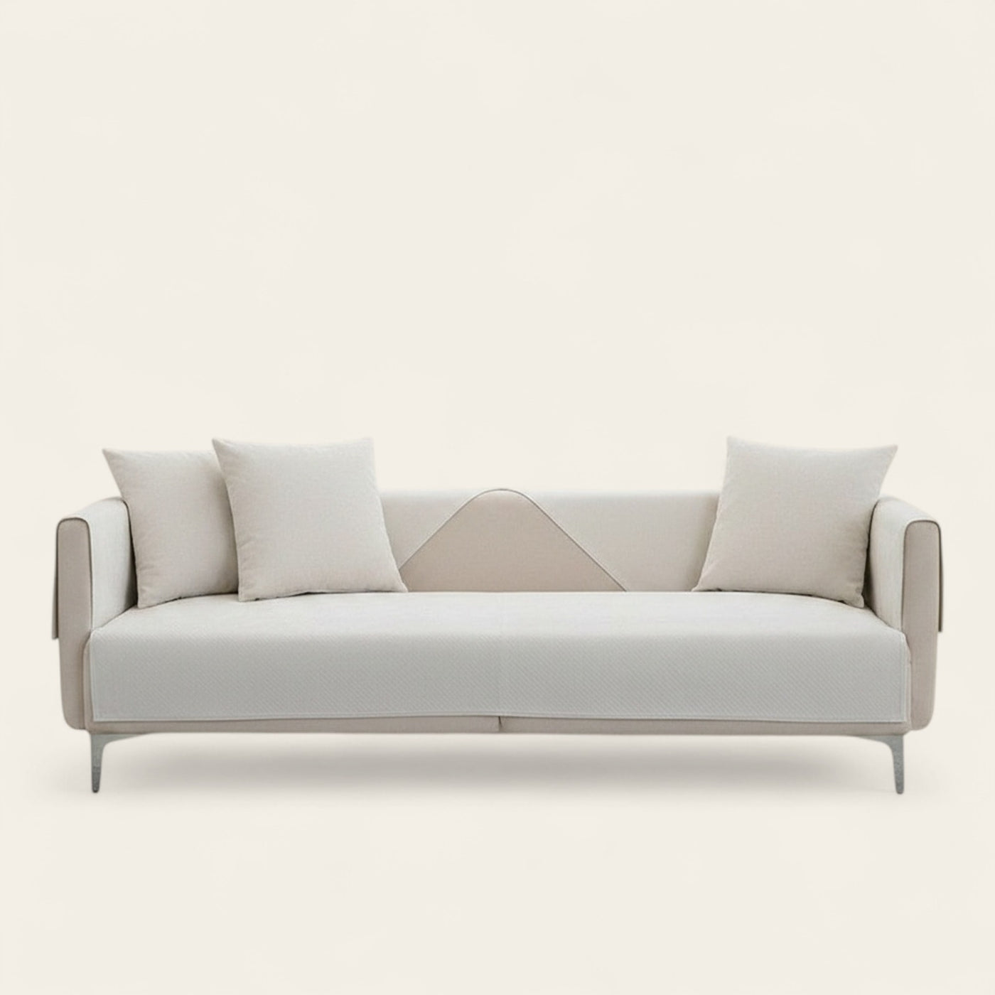 Non-Slip Sofa Cover – Plain Stretch – Ivory Cream