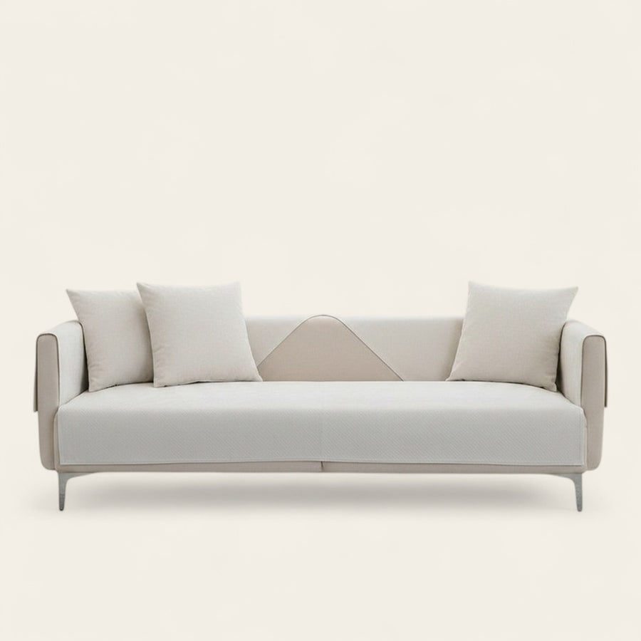 Non-Slip Sofa Cover – Plain Stretch – Ivory Cream