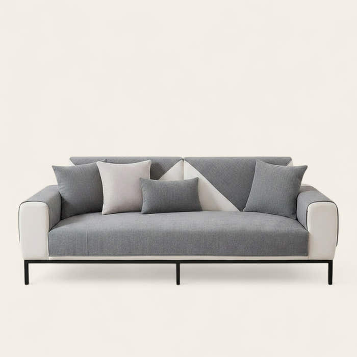 Non-Slip Sofa Cover – Plain Stretch – Pearl Grey