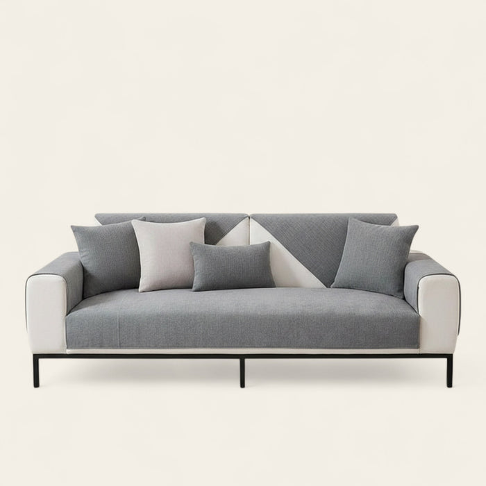 Non-Slip Sofa Cover – Plain Stretch – Pearl Grey