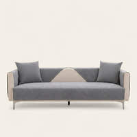 Non-Slip Sofa Cover – Plain Stretch Sectional – Pearl Grey