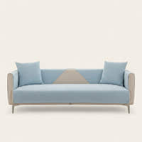 Non-Slip Sofa Cover – Plain Stretch – Sky Mist