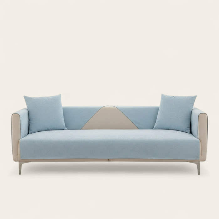 Non-Slip Sofa Cover – Plain Stretch – Sky Mist