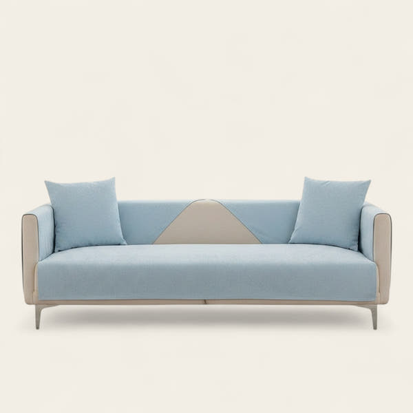 Non-Slip Sofa Cover – Plain Stretch – Sky Mist