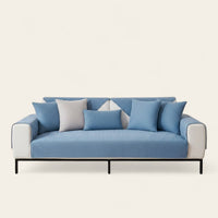 Non-Slip Sofa Cover – Plain Stretch – Stormy Blue
