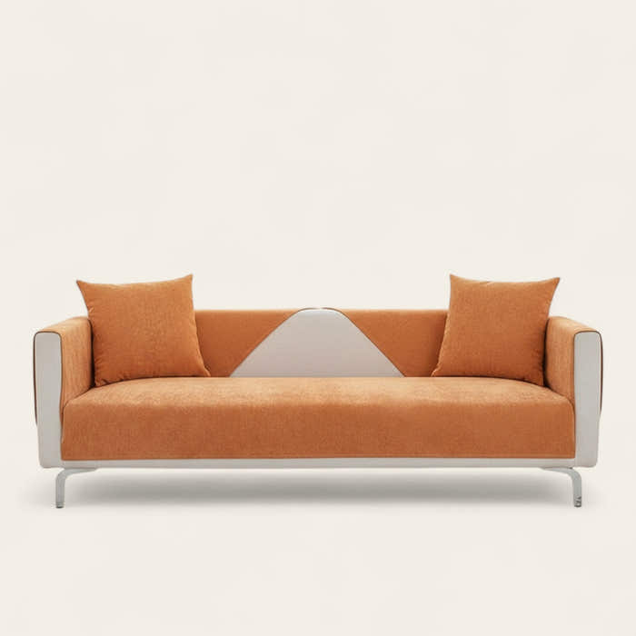 Non-Slip Sofa Cover – Plain Stretch – Terracotta