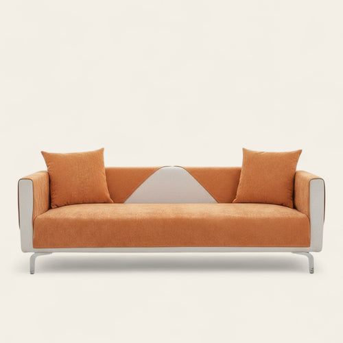 Non-Slip Sofa Cover – Plain Stretch – Terracotta