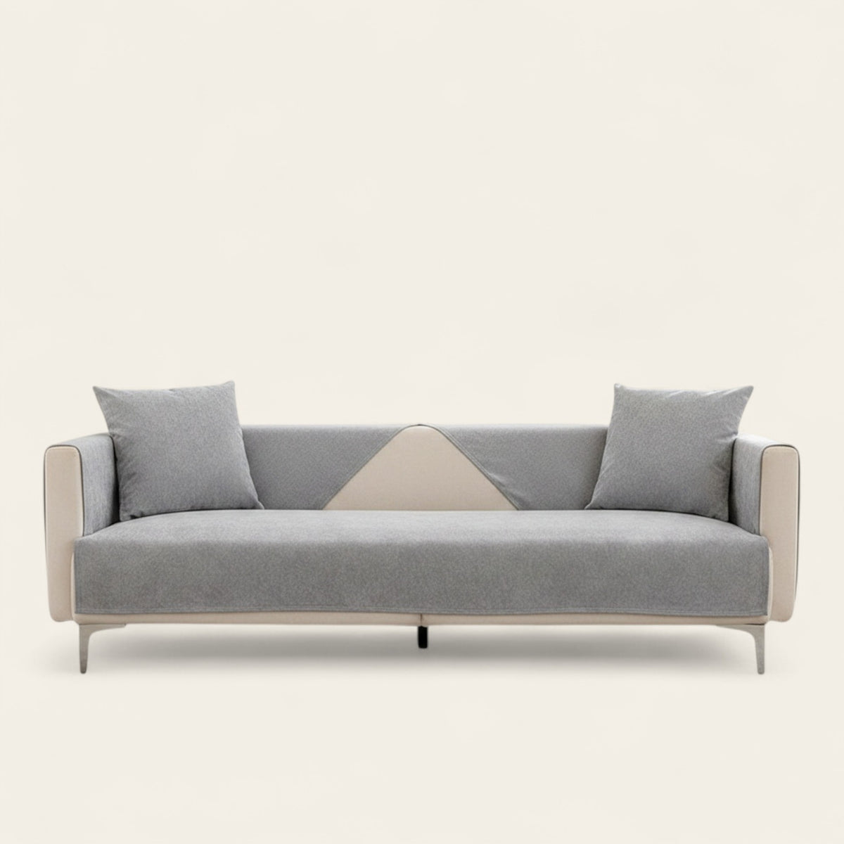 Non-Slip Sofa Cover – Plain Stretch Wide – Pearl Grey