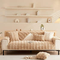 Non-Slip Sofa Cover – Quilted Waffle – Bouclé Sand