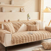 Non-Slip Sofa Cover – Quilted Waffle – Bouclé Sand