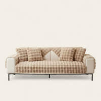 Non-Slip Sofa Cover – Velvet Brick – Bouclé Sand