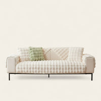 Non-Slip Sofa Cover – Velvet Brick – Ivory Cream