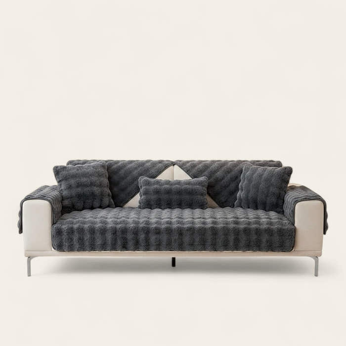 Non-Slip Sofa Cover – Velvet Bubble – Charcoal