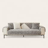 Non-Slip Sofa Cover – Velvet Bubble – Pearl Grey