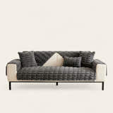 Non-Slip Sofa Cover – Velvet Bubble Sectional – Charcoal