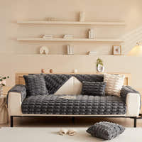 Non-Slip Sofa Cover – Velvet Bubble Sectional – Charcoal