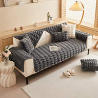 Non-Slip Sofa Cover – Velvet Bubble Sectional – Charcoal