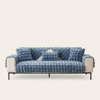 Non-Slip Sofa Cover – Velvet Bubble – Stormy Blue