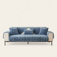 Non-Slip Sofa Cover – Velvet Bubble – Stormy Blue