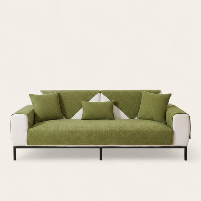 Non-Slip Sofa Cover – Velvet Plush – Moss