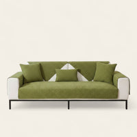 Non-Slip Sofa Cover – Velvet Plush – Moss