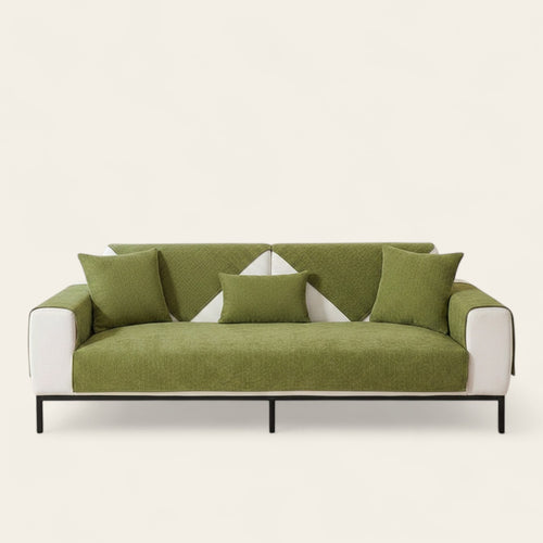 Non-Slip Sofa Cover – Velvet Plush – Moss