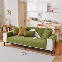 Non-Slip Sofa Cover – Velvet Plush – Moss