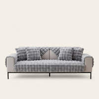Non-Slip Sofa Cover – Velvet Quilted – Pearl Grey