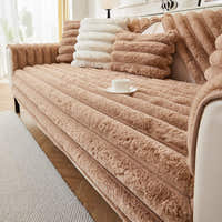Non-Slip Sofa Cover – Velvet Ribbed – Caramel