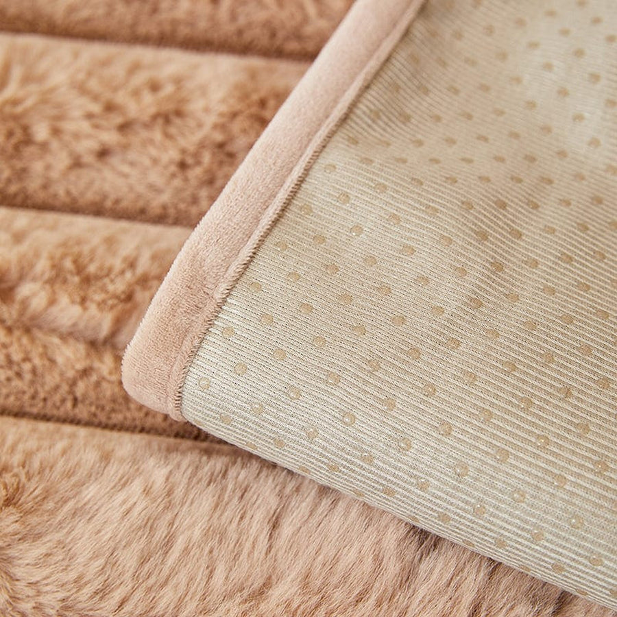Non-Slip Sofa Cover – Velvet Ribbed – Caramel