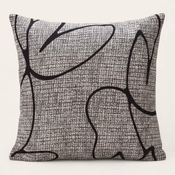 Pillow Cover – Abstract Line Print – Stone
