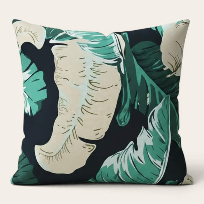 Pillow Cover – Banana Leaf Print – Forest