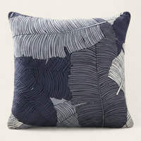 Pillow Cover – Banana Leaf Print – Midnight Navy