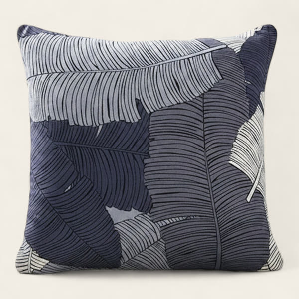 Pillow Cover – Banana Leaf Print – Midnight Navy