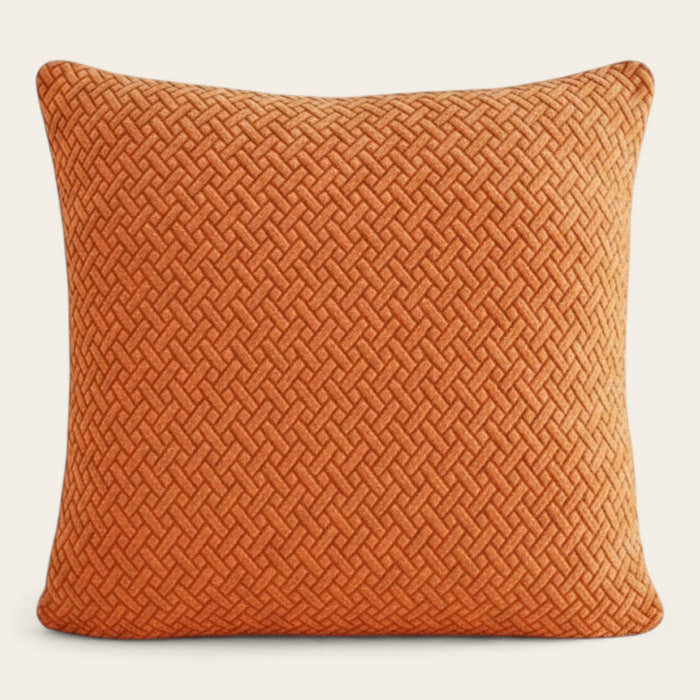 Pillow Cover – Basket Weave – Terracotta