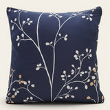 Pillow Cover – Botanical Branch Print – Midnight Navy