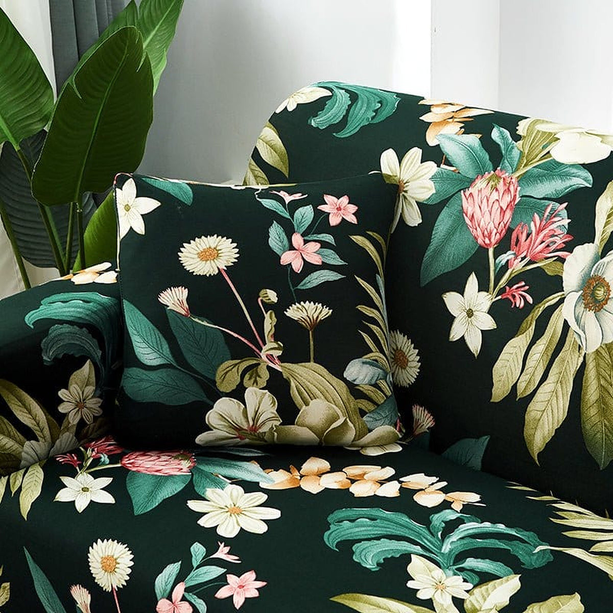Pillow Cover – Botanical Floral Print – Forest