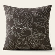Pillow Cover – Botanical Leaf Print – Espresso
