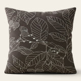 Pillow Cover – Botanical Leaf Print – Espresso