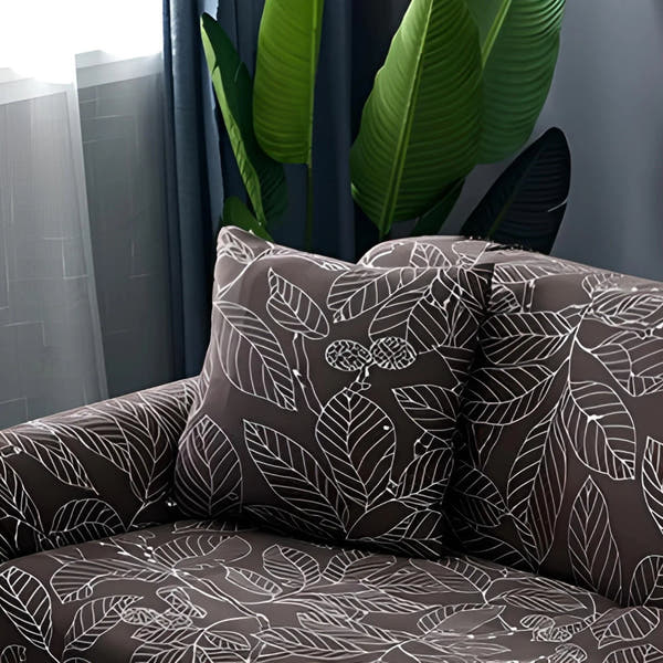 Pillow Cover – Botanical Leaf Print – Espresso