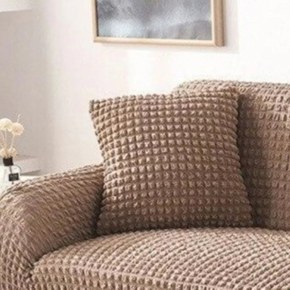 Pillow Cover – Bubble Plush – Cocoa