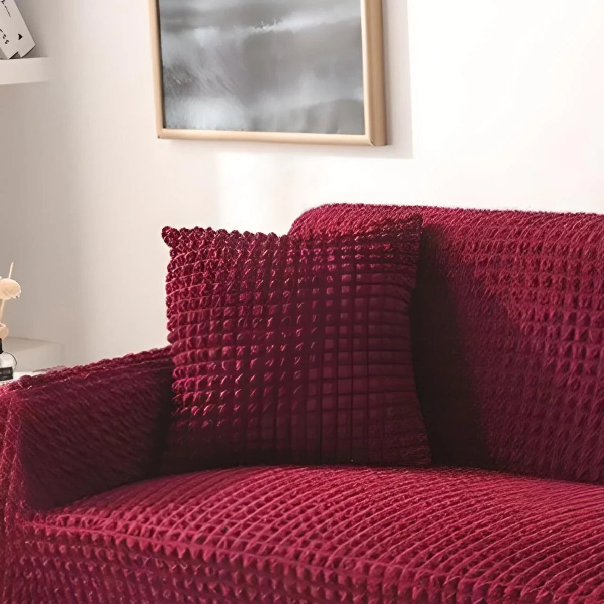 Pillow Cover – Bubble Plush – Cherry