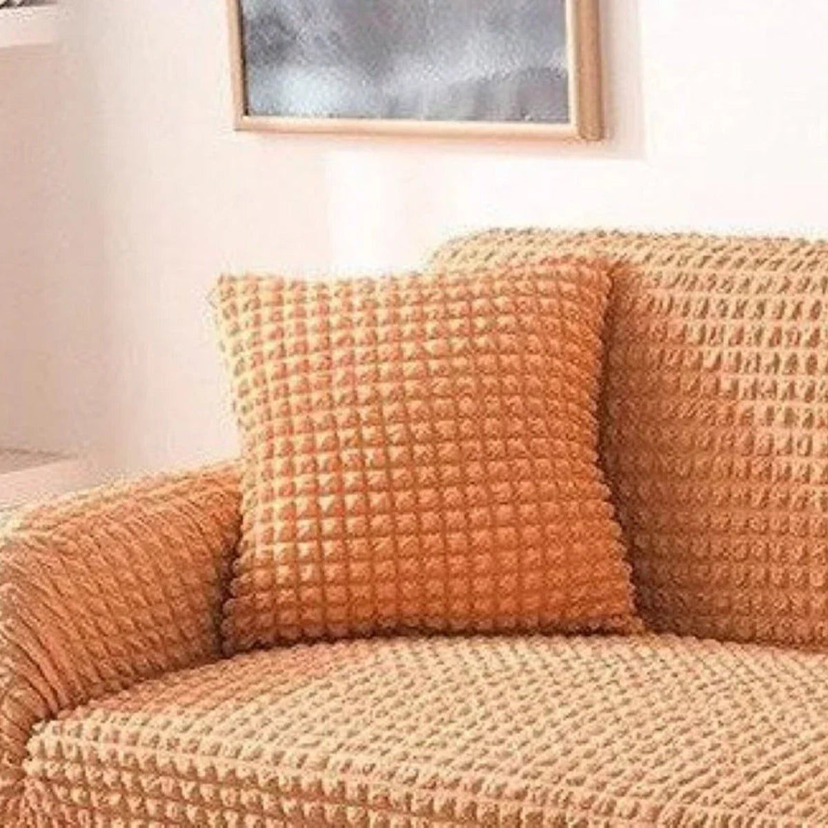 Pillow Cover – Bubble Plush – Terracotta