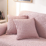 Pillow Cover – Bubble Plush Ribbed – Soft Blush