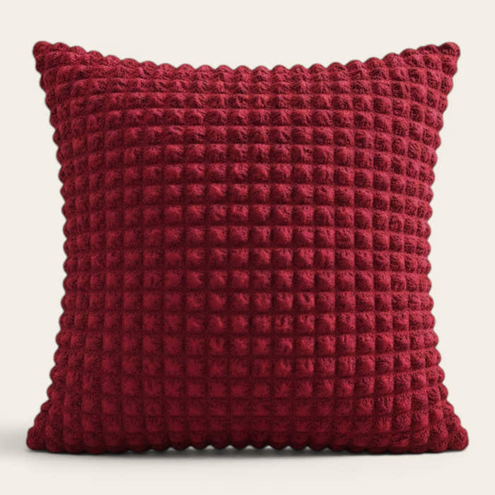 Pillow Cover – Bubble Plush – Bordeaux