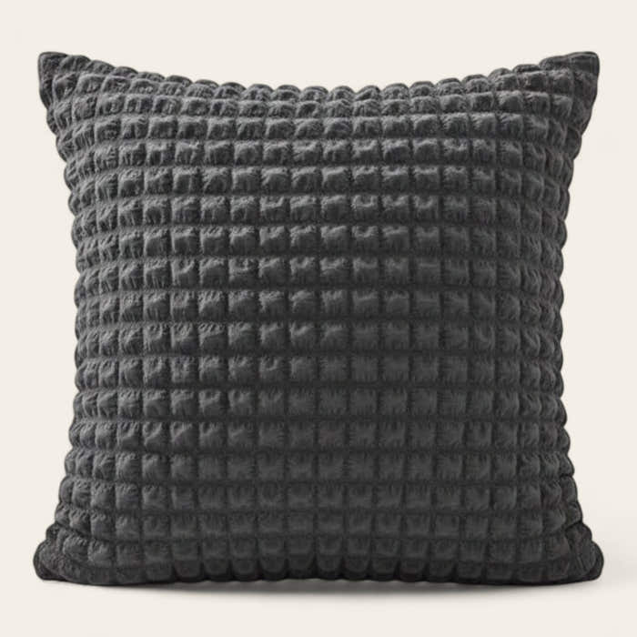 Pillow Cover – Bubble Plush – Charcoal