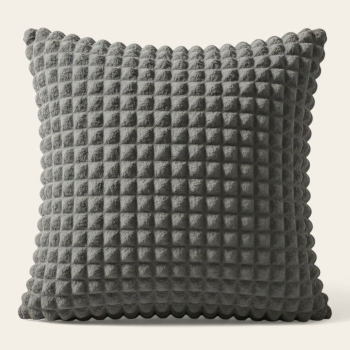 Pillow Cover – Bubble Plush Quilted – Charcoal