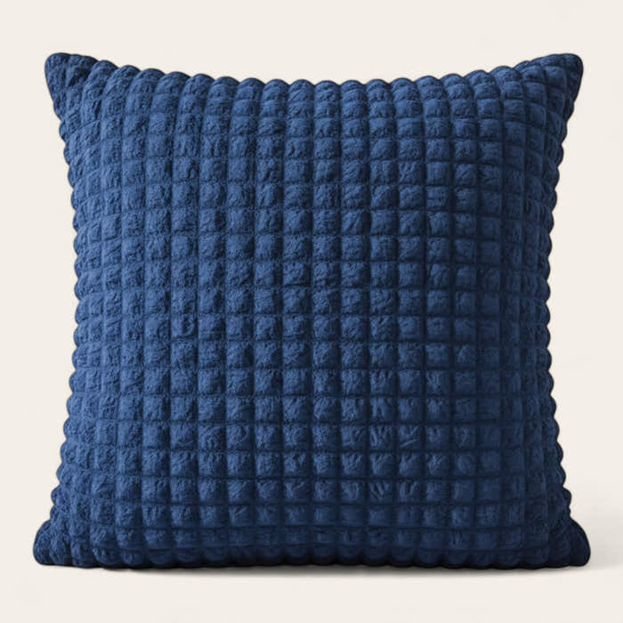 Pillow Cover – Bubble Plush Quilted – Stormy Blue